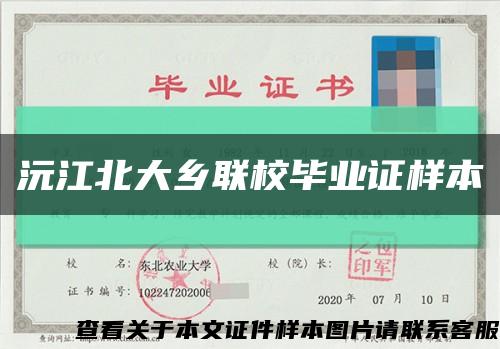 沅江北大乡联校毕业证样本缩略图