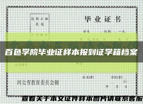 百色学院毕业证样本报到证学籍档案缩略图