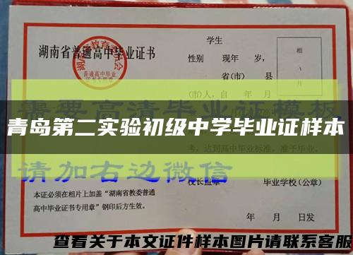 青岛第二实验初级中学毕业证样本缩略图