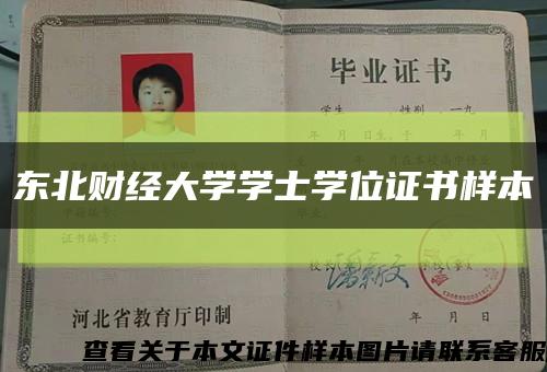 东北财经大学学士学位证书样本缩略图