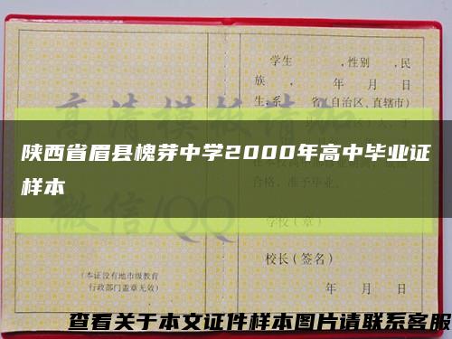 陕西省眉县槐芽中学2000年高中毕业证样本缩略图