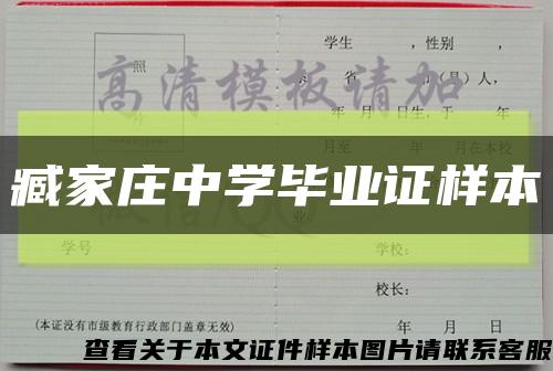 臧家庄中学毕业证样本缩略图