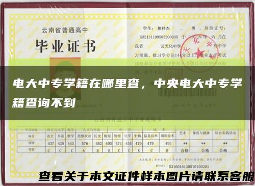 电大中专学籍在哪里查，中央电大中专学籍查询不到缩略图