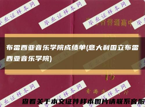 布雷西亚音乐学院成绩单(意大利国立布雷西亚音乐学院)缩略图