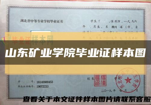山东矿业学院毕业证样本图缩略图