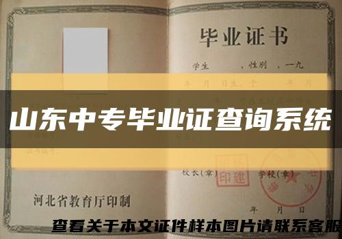 山东中专毕业证查询系统缩略图