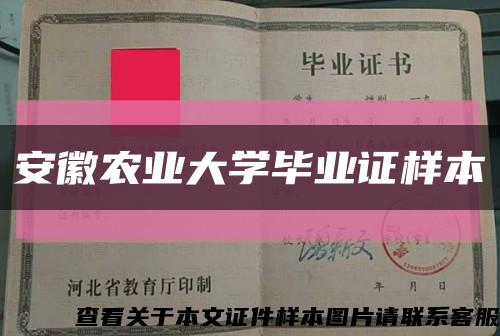安徽农业大学毕业证样本缩略图