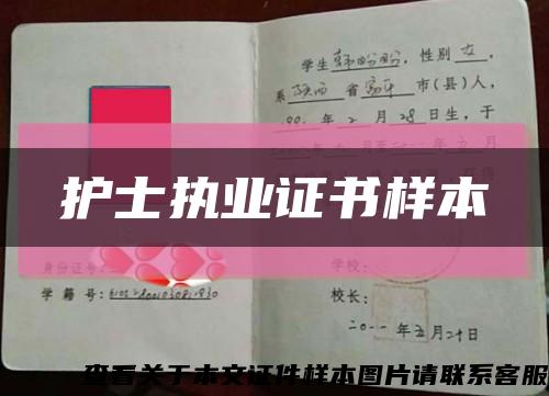 护士执业证书样本缩略图