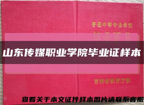 山东传媒职业学院毕业证样本缩略图