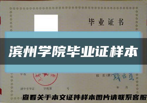 滨州学院毕业证样本缩略图