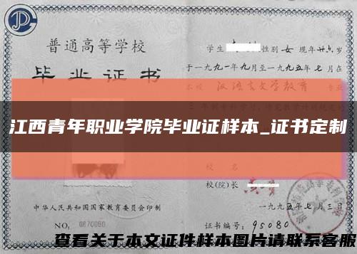 江西青年职业学院毕业证样本_证书定制缩略图