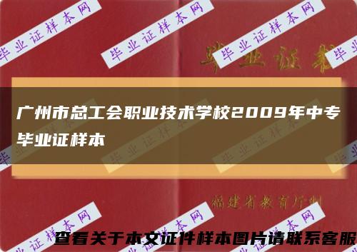 广州市总工会职业技术学校2009年中专毕业证样本缩略图