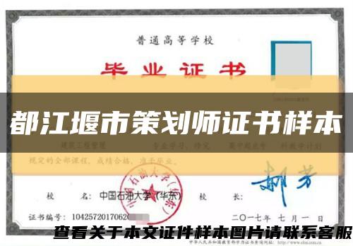 都江堰市策划师证书样本缩略图