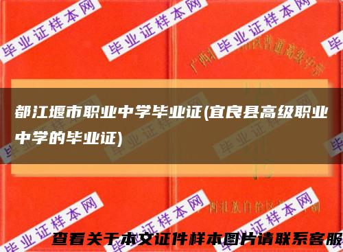 都江堰市职业中学毕业证(宜良县高级职业中学的毕业证)缩略图