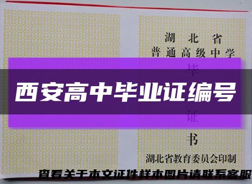 西安高中毕业证编号缩略图