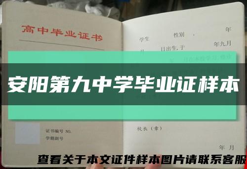 安阳第九中学毕业证样本缩略图