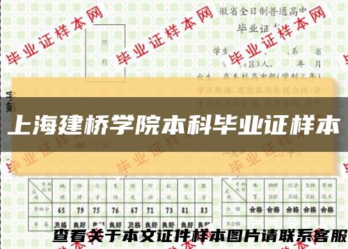 上海建桥学院本科毕业证样本缩略图