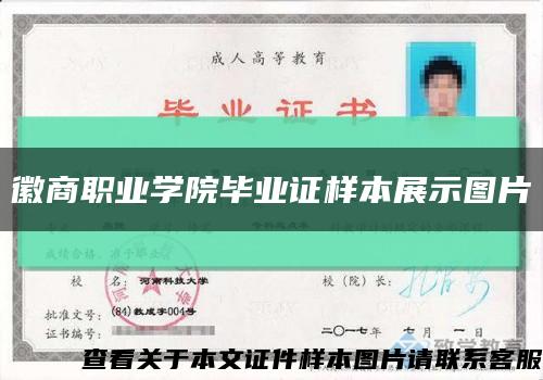 徽商职业学院毕业证样本展示图片缩略图