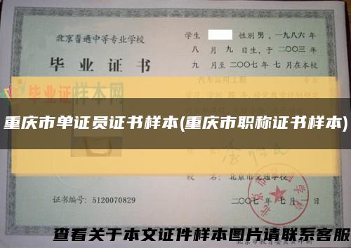 重庆市单证员证书样本(重庆市职称证书样本)缩略图