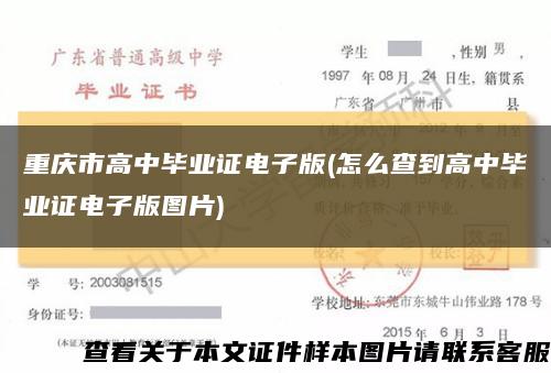 重庆市高中毕业证电子版(怎么查到高中毕业证电子版图片)缩略图