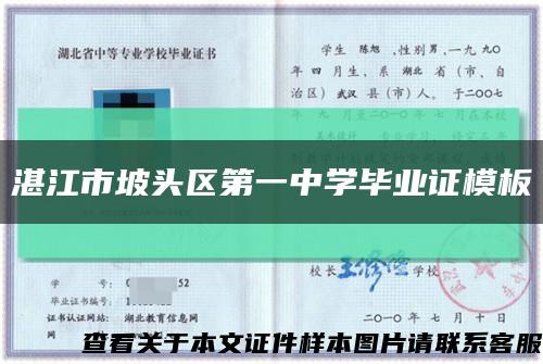 湛江市坡头区第一中学毕业证模板缩略图