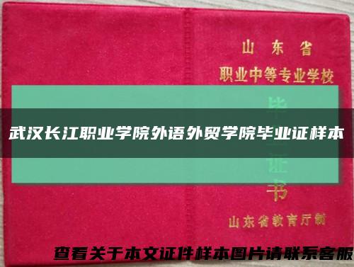 武汉长江职业学院外语外贸学院毕业证样本缩略图
