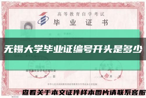 无锡大学毕业证编号开头是多少缩略图