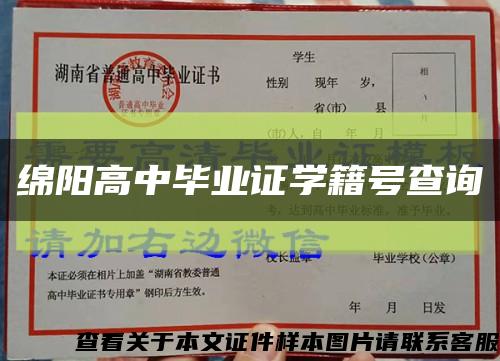 绵阳高中毕业证学籍号查询缩略图