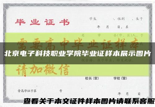 北京电子科技职业学院毕业证样本展示图片缩略图