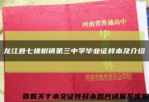 龙江县七棵树镇第三中学毕业证样本及介绍缩略图