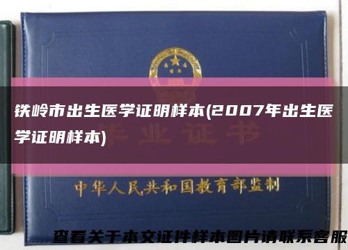 铁岭市出生医学证明样本(2007年出生医学证明样本)缩略图