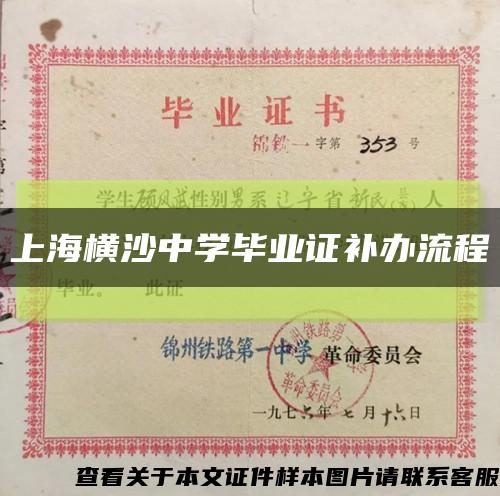 上海横沙中学毕业证补办流程缩略图