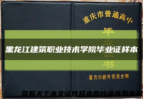黑龙江建筑职业技术学院毕业证样本缩略图