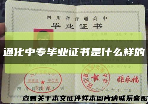 通化中专毕业证书是什么样的缩略图
