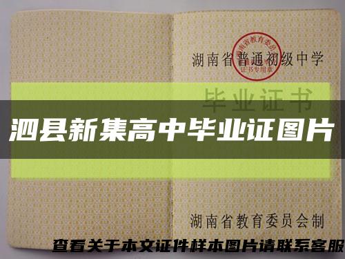 泗县新集高中毕业证图片缩略图
