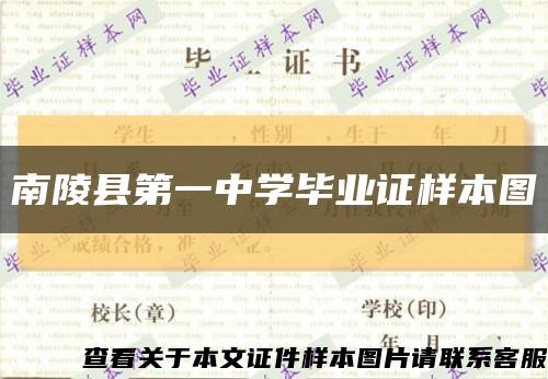 南陵县第一中学毕业证样本图缩略图