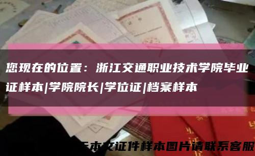 您现在的位置：浙江交通职业技术学院毕业证样本|学院院长|学位证|档案样本缩略图