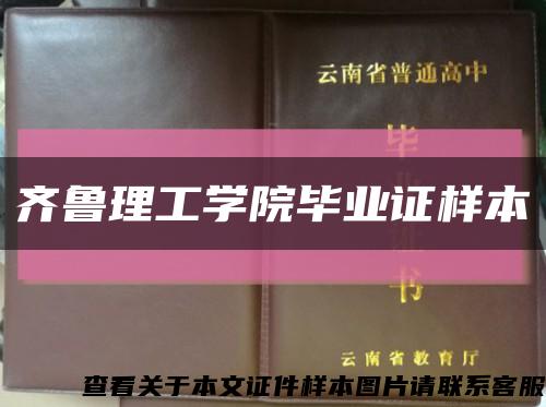齐鲁理工学院毕业证样本缩略图