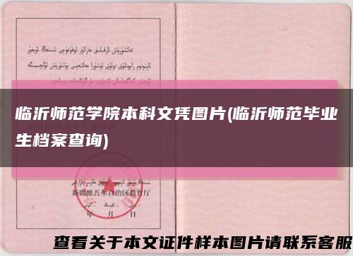 临沂师范学院本科文凭图片(临沂师范毕业生档案查询)缩略图