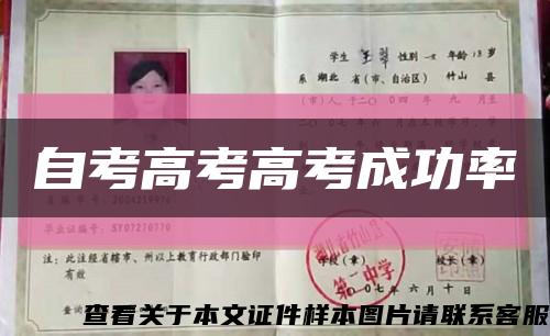 自考高考高考成功率缩略图