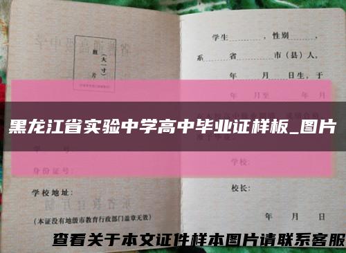 黑龙江省实验中学高中毕业证样板_图片缩略图