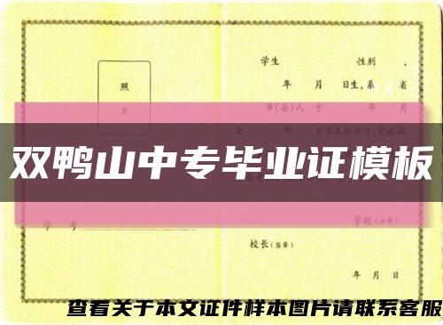 双鸭山中专毕业证模板缩略图