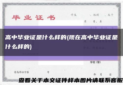 高中毕业证是什么样的(现在高中毕业证是什么样的)缩略图