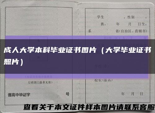 成人大学本科毕业证书图片（大学毕业证书照片）缩略图