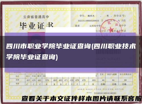 四川市职业学院毕业证查询(四川职业技术学院毕业证查询)缩略图