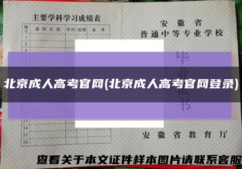 北京成人高考官网(北京成人高考官网登录)缩略图