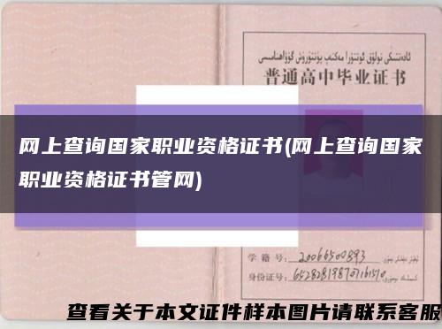 网上查询国家职业资格证书(网上查询国家职业资格证书管网)缩略图