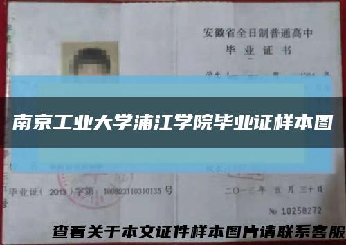 南京工业大学浦江学院毕业证样本图缩略图