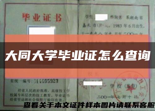 大同大学毕业证怎么查询缩略图