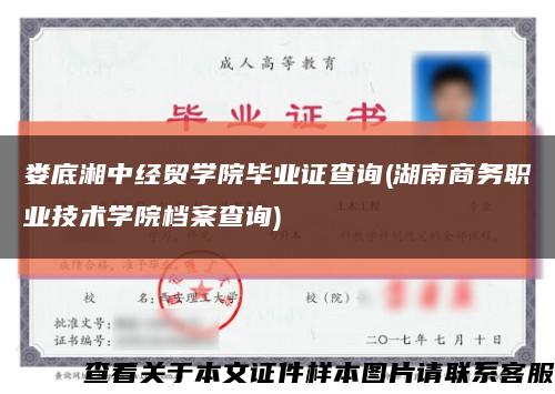 娄底湘中经贸学院毕业证查询(湖南商务职业技术学院档案查询)缩略图
